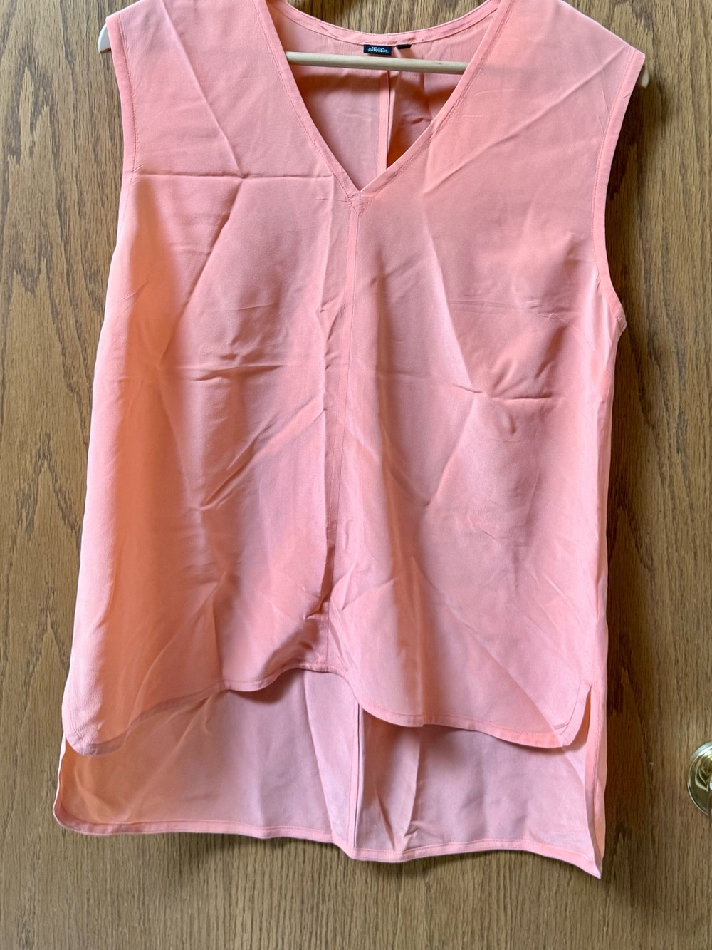 kate spade Sleeveless Light Orange V-Neck High-Low Silk Blend Top NWOT